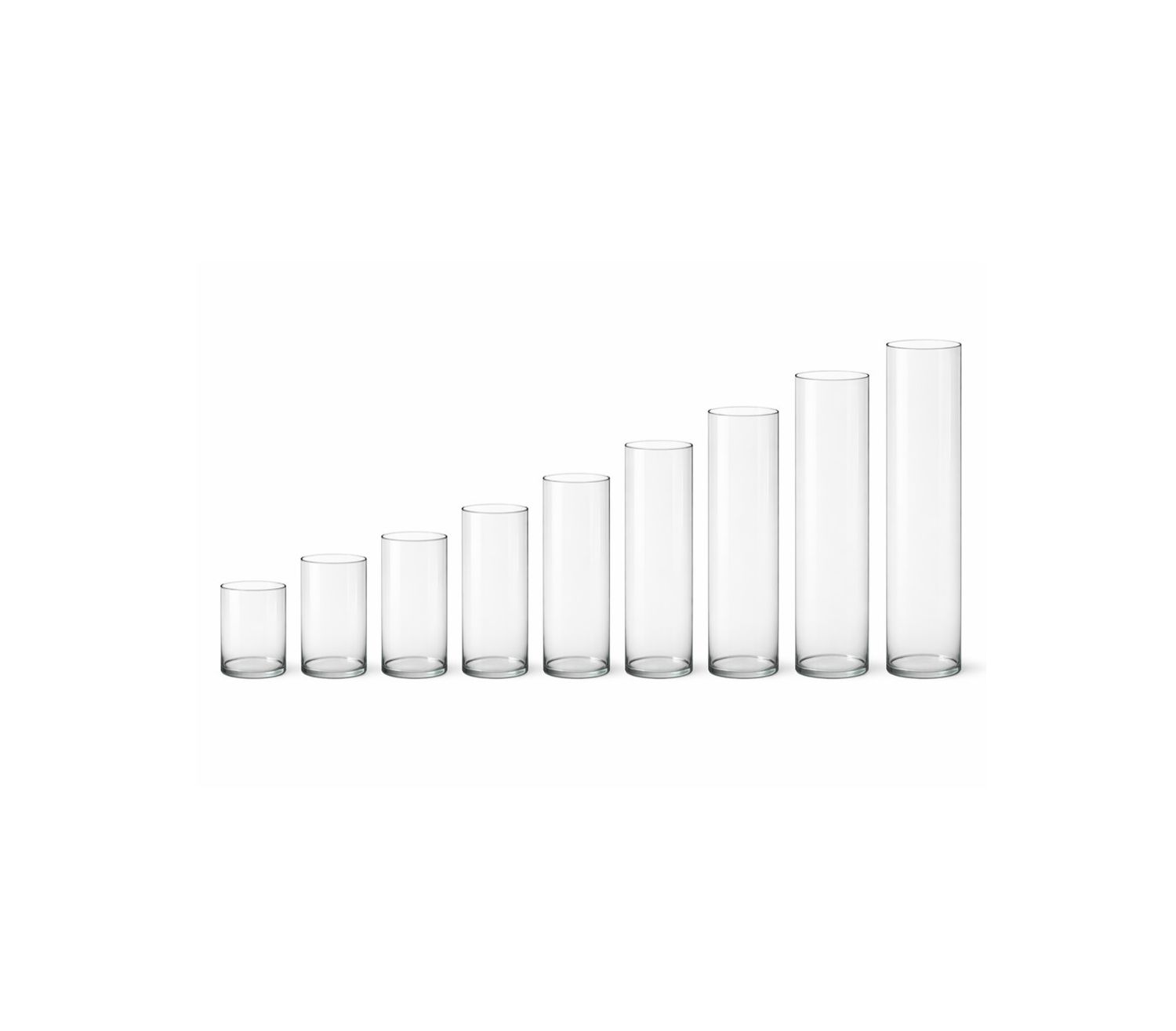 8"d CLEAR GLASS CYLINDER VASES