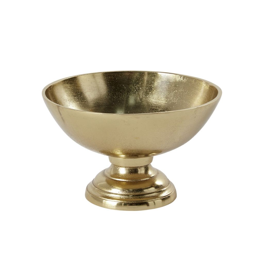 GOLD METAL OSCAR COMPOTE BOWL VASE, Size: 4.75"H X 8" (sku-72809)