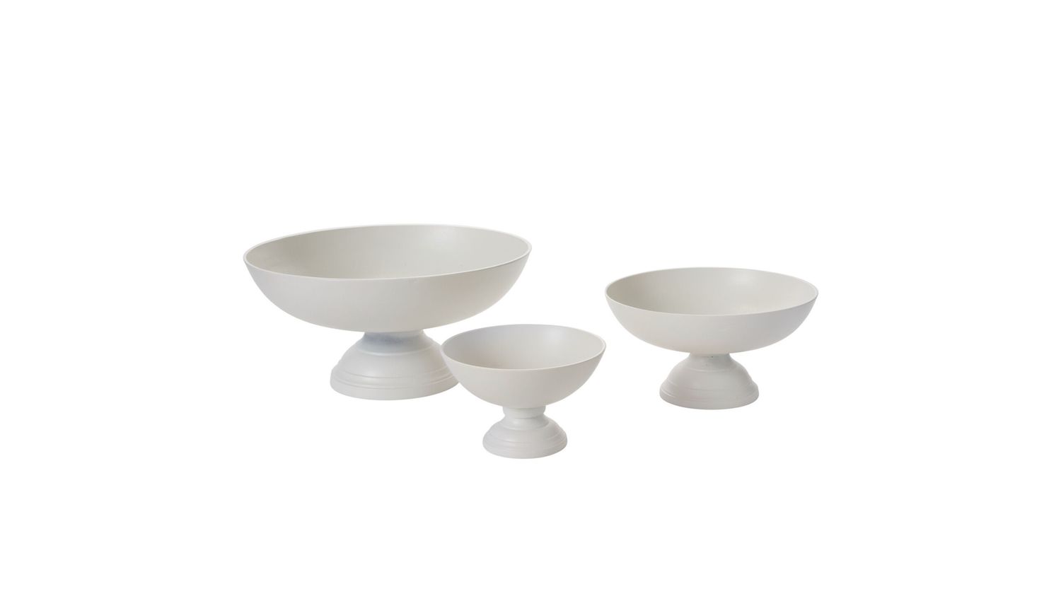 WHITE METAL OSCAR COMPOTE BOWL VASE