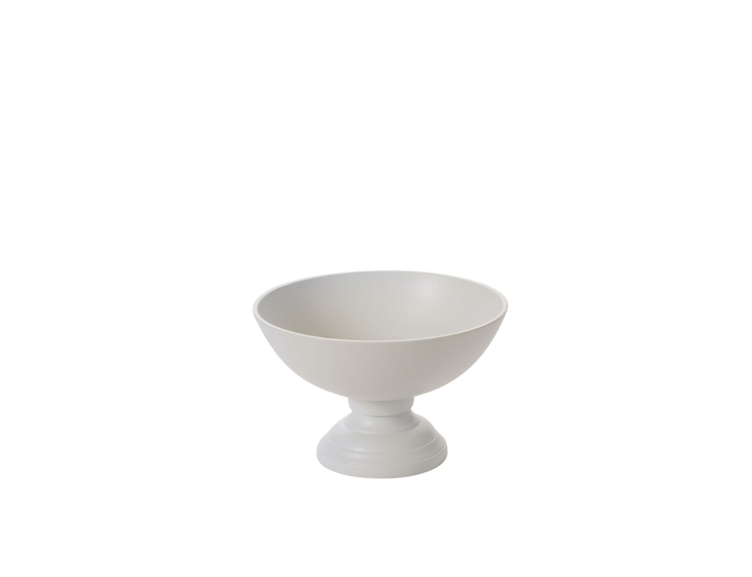 WHITE METAL OSCAR COMPOTE BOWL VASE, Size: 4.75"H X 8"