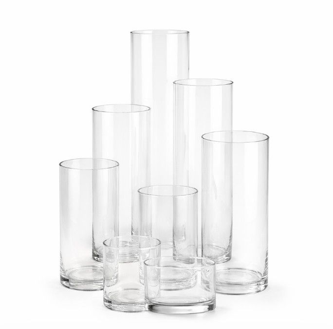 10"D CLEAR GLASS CYLINDER VASES
