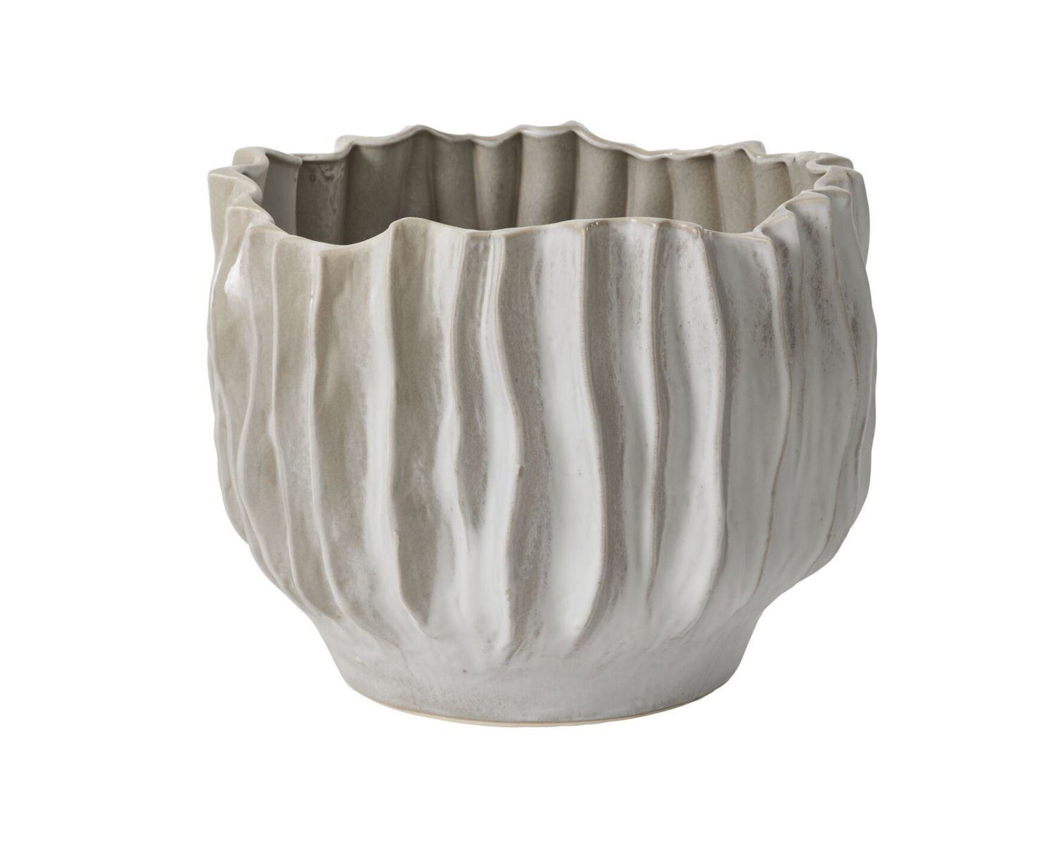 14”h x 18.75” GREY CERAMIC SCAVO POT