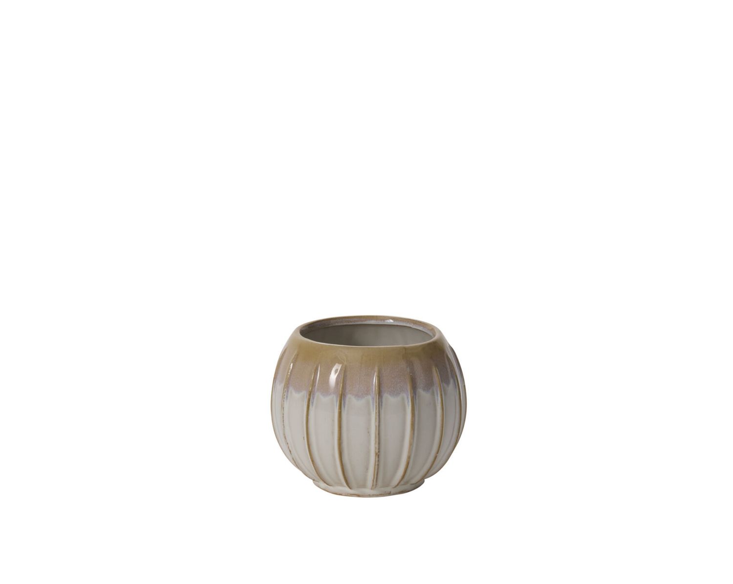 GREY CERAMIC  SUTTON VASE, Size: 4"H X 5.25" (SKU-94050)