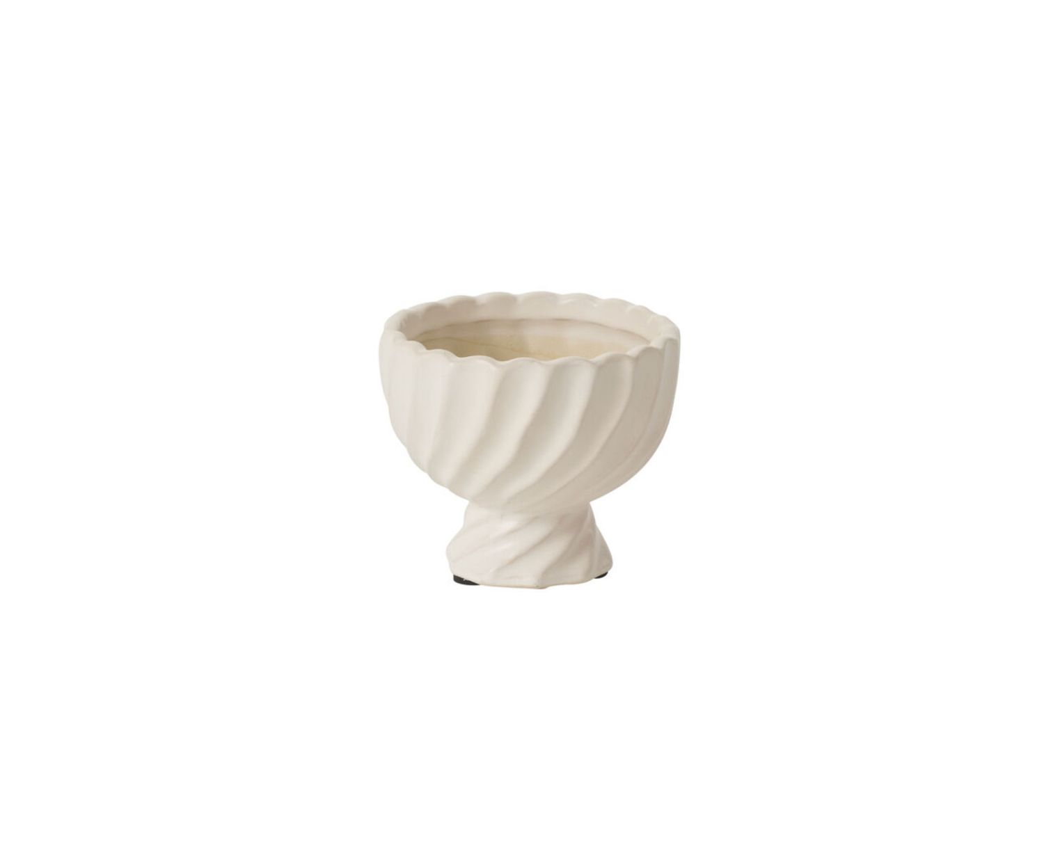 WHITE CERAMIC SWAY COMPOTE, Size: 4.25"H X 5" (SKU-96575)