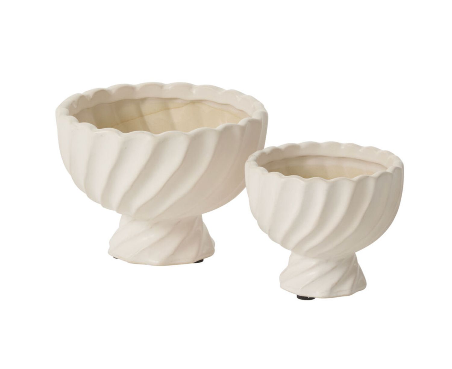 WHITE CERAMIC SWAY COMPOTE