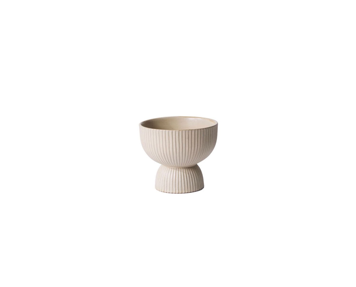 TAN CERAMIC RIBBED THORN COMPOTE, Size: 5"H X 6" (SKU-91835)