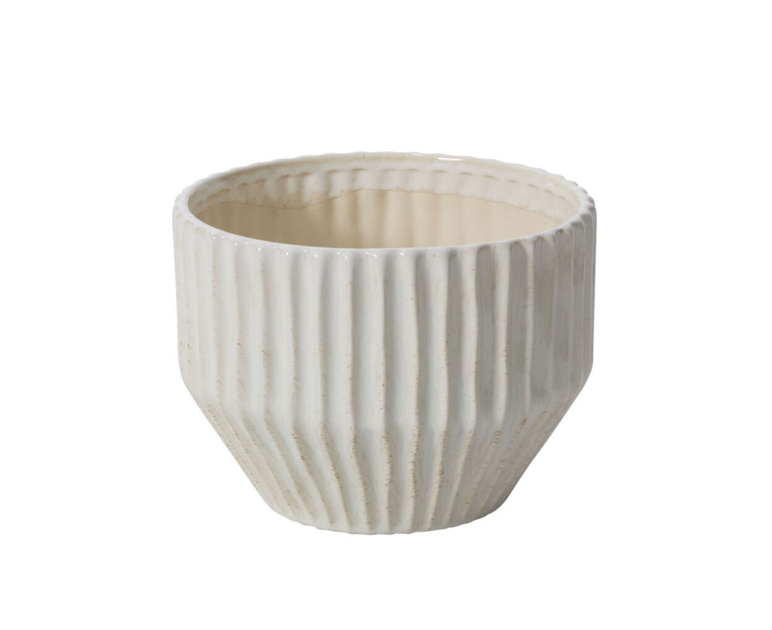 WHITE CERAMIC CAMERON POT, Size: 7.75"H X 10" (SKU-50875)