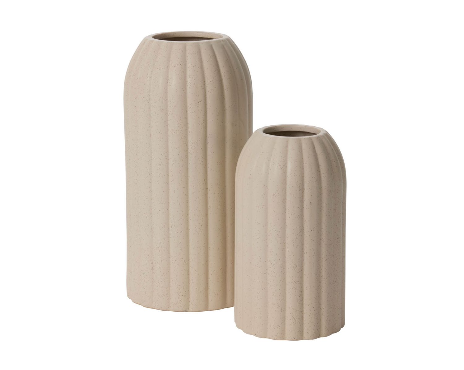OFF WHITE CERAMIC RIBBED HEIGHTS VASE