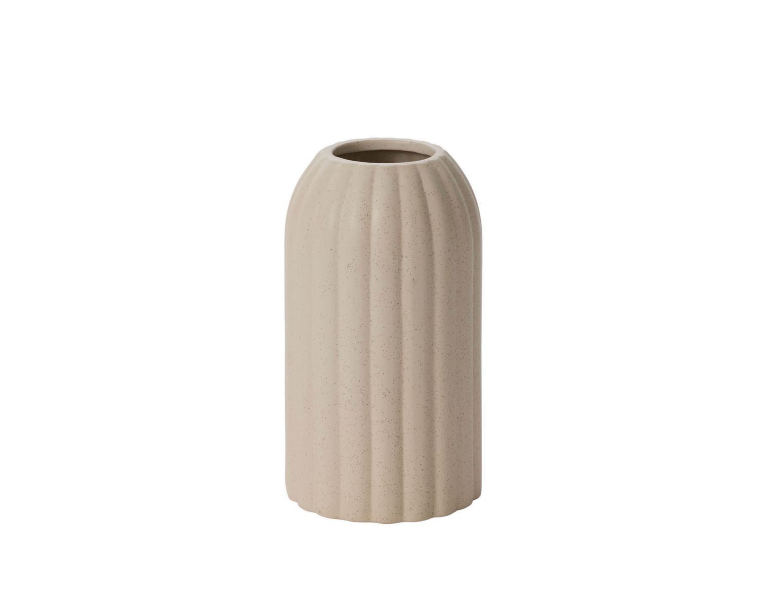 OFF WHITE CERAMIC RIBBED HEIGHTS VASE, Size: 8.25"H X 4.75" (SKU-94020)