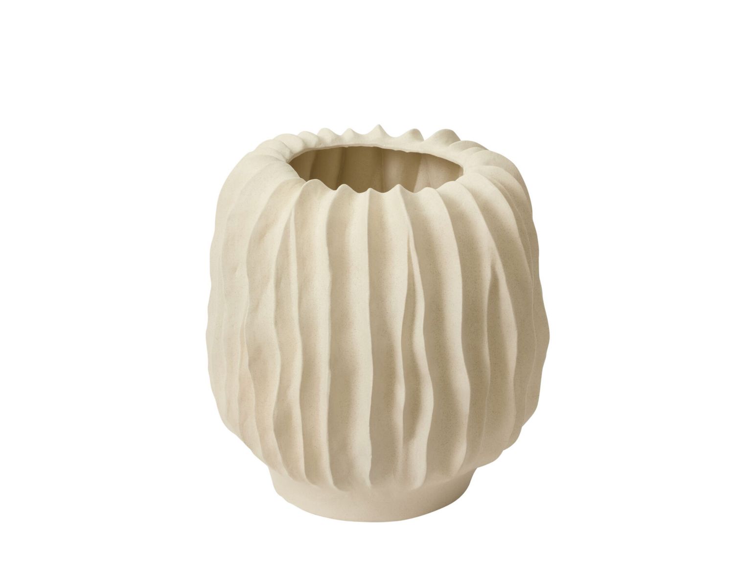 WHITE CERAMIC WINDSWEPT POT VASE, Size: 19"H X 19.5" (SKU51600)