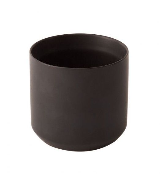 MATTE BLACK CERAMIC KENDALL VASE POT, Size: 4.5"H X 4.75" (SKU-97521.55)