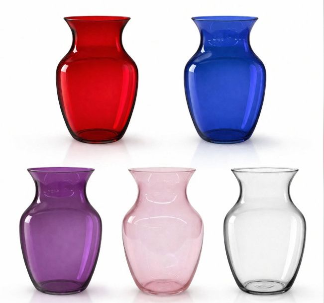 8"h x 4.75" GLASS ROSE VASE