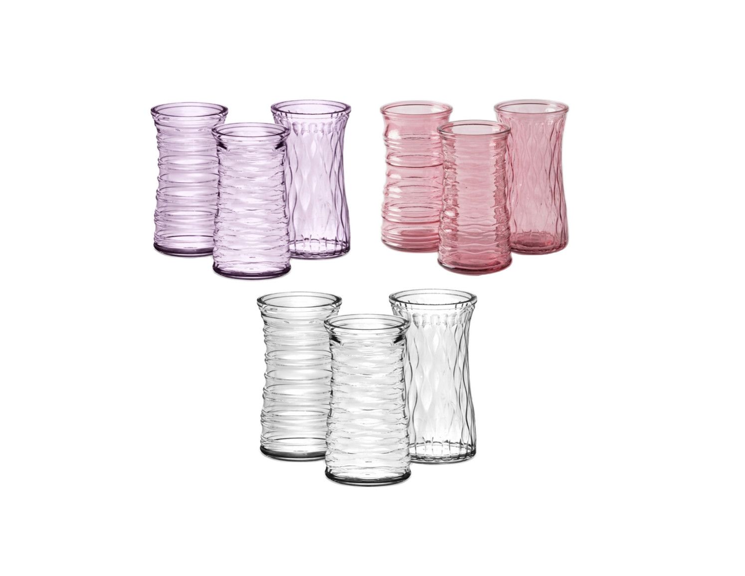 9.75" X 4.75" ASSORTED ROSE VASE (PRICE PER EACH, BOX HAS ASST)