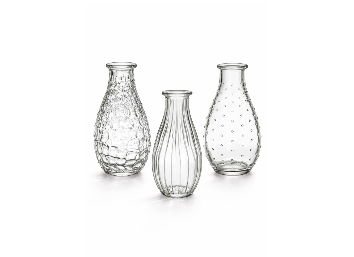 5.5”H X 2.75” GLASS CAFE’ COLLECTION BUD VASE, Color: CLEAR (SKU-43200CL)