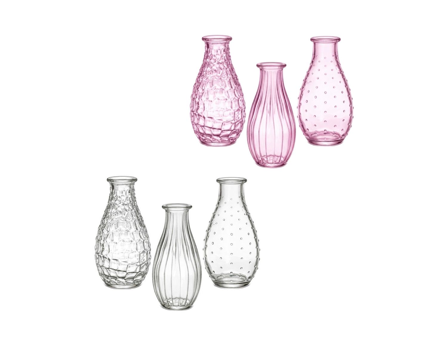 5.5”H X 2.75” GLASS CAFE’ COLLECTION BUD VASE