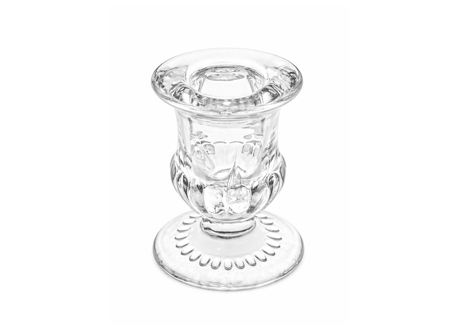 2.5”H X 2” GLASS  TAPER CANDLEHOLDER