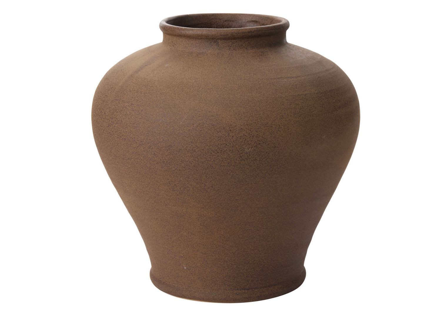 12.5" x 12.5" BROWN CERAMIC REPOSE VASE
