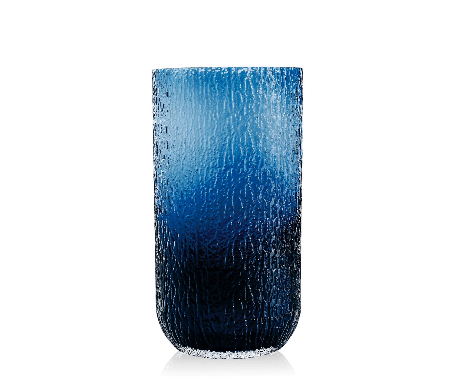 15.75”H X 8.1”L X 4.5”W BLUE OVAL SCRATCH ETCH GLASS