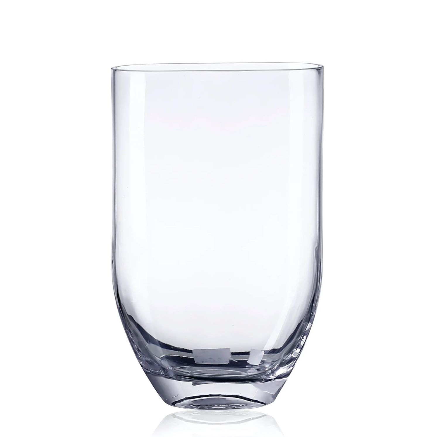 10”H X 3” X 6.5”L TAPERED OVAL GLASS VASE