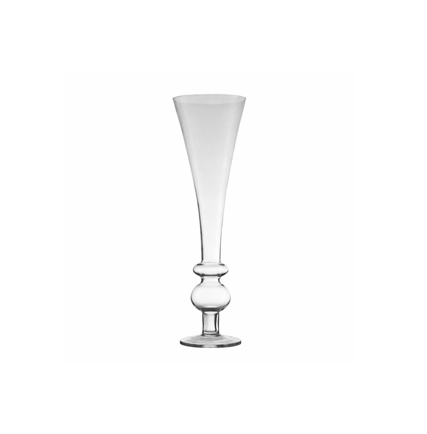 27.5"H X 10" CLEAR GLASS TRUNMPET VASE