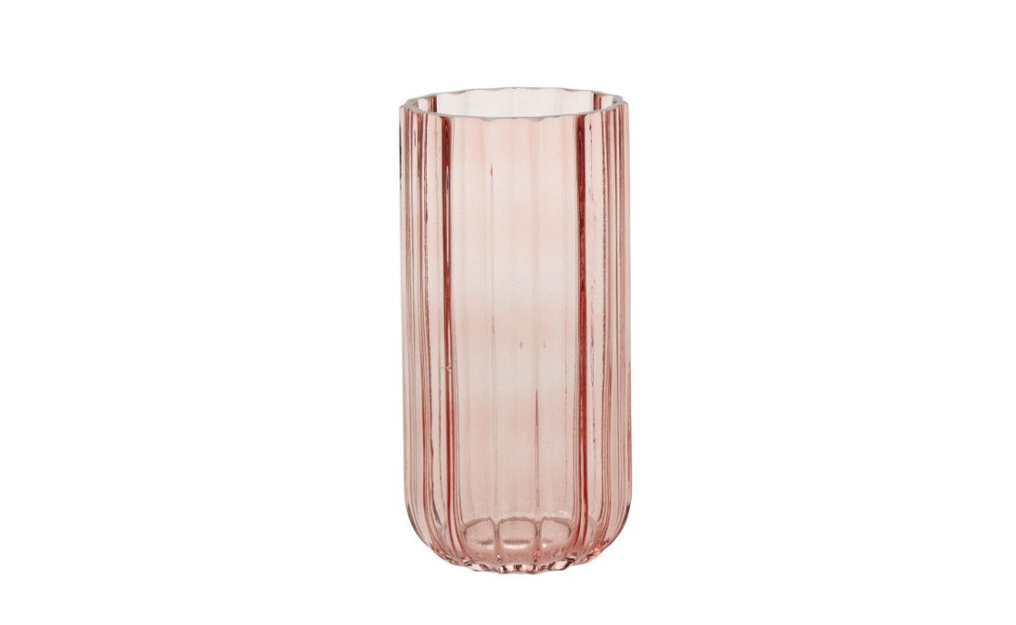 8"H X 4" PINK GLASS TANGER VASE