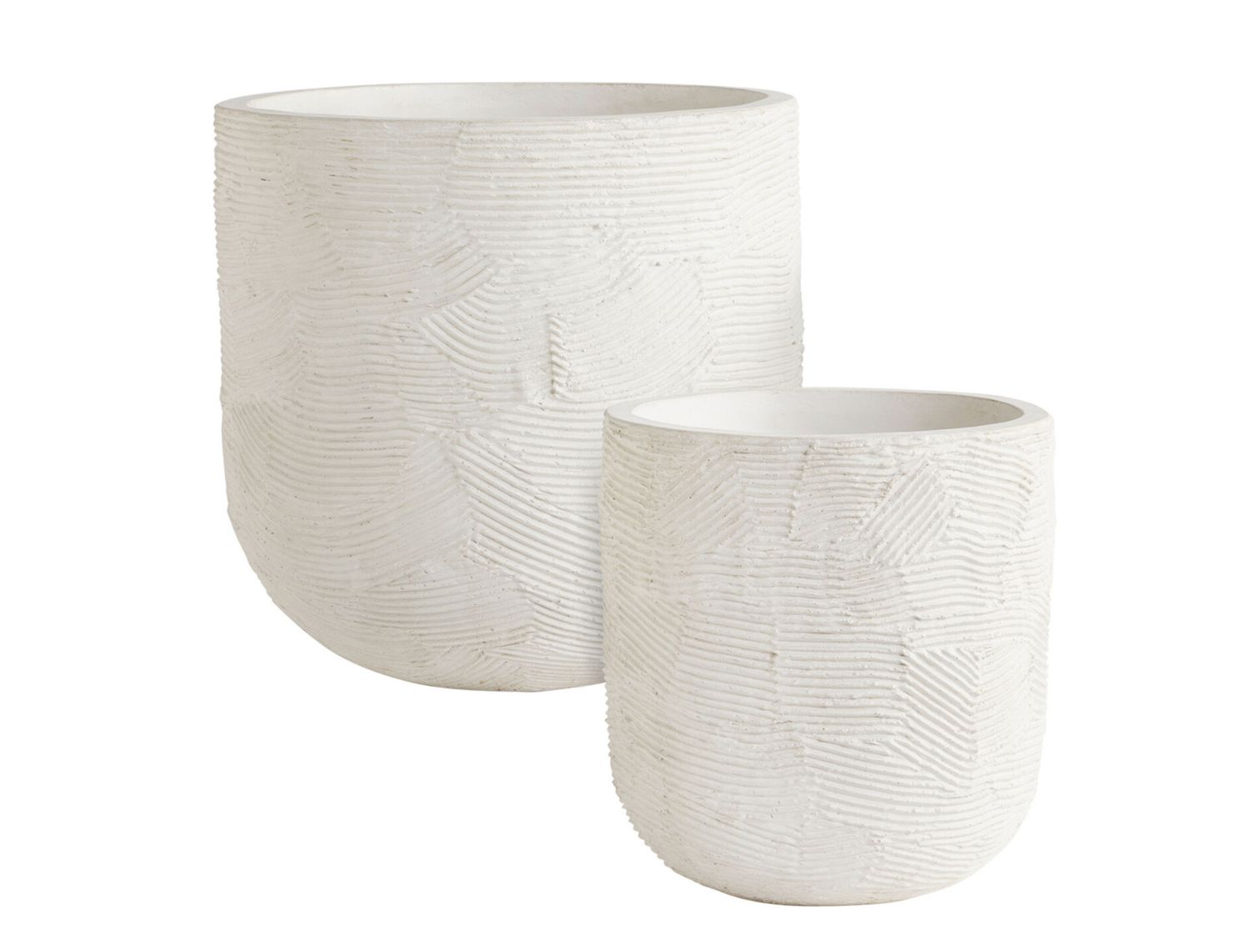 WHITE CERAMIC GRETA POT PLANTER W/ HOLE