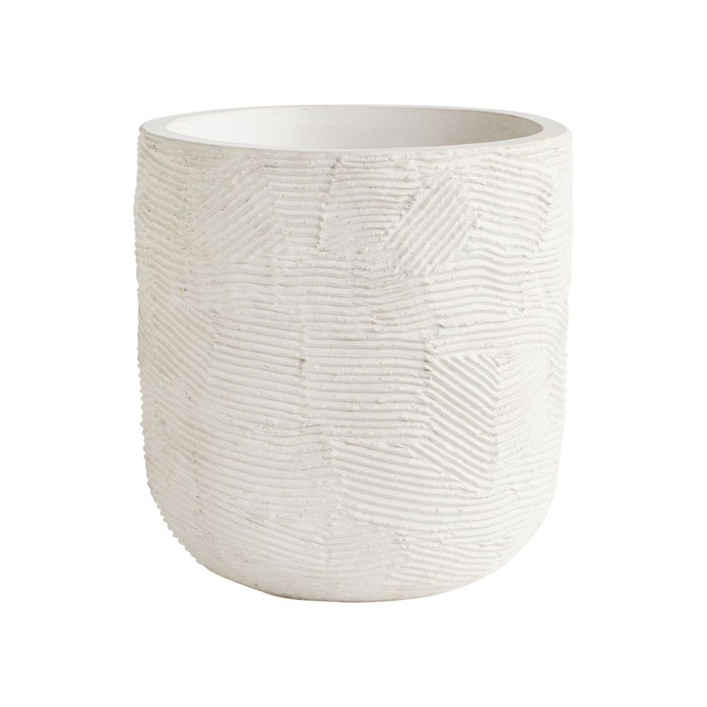 WHITE CERAMIC GRETA POT PLANTER W/ HOLE, Size: 16.5"H X 15.75" (SKU 96465 PK1)