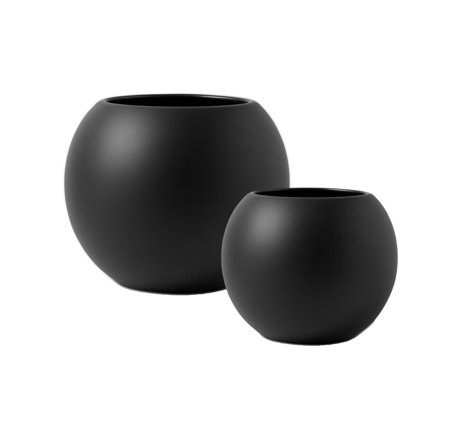 MATTE BLACK CERAMIC BUBBLE/FISH BOWL