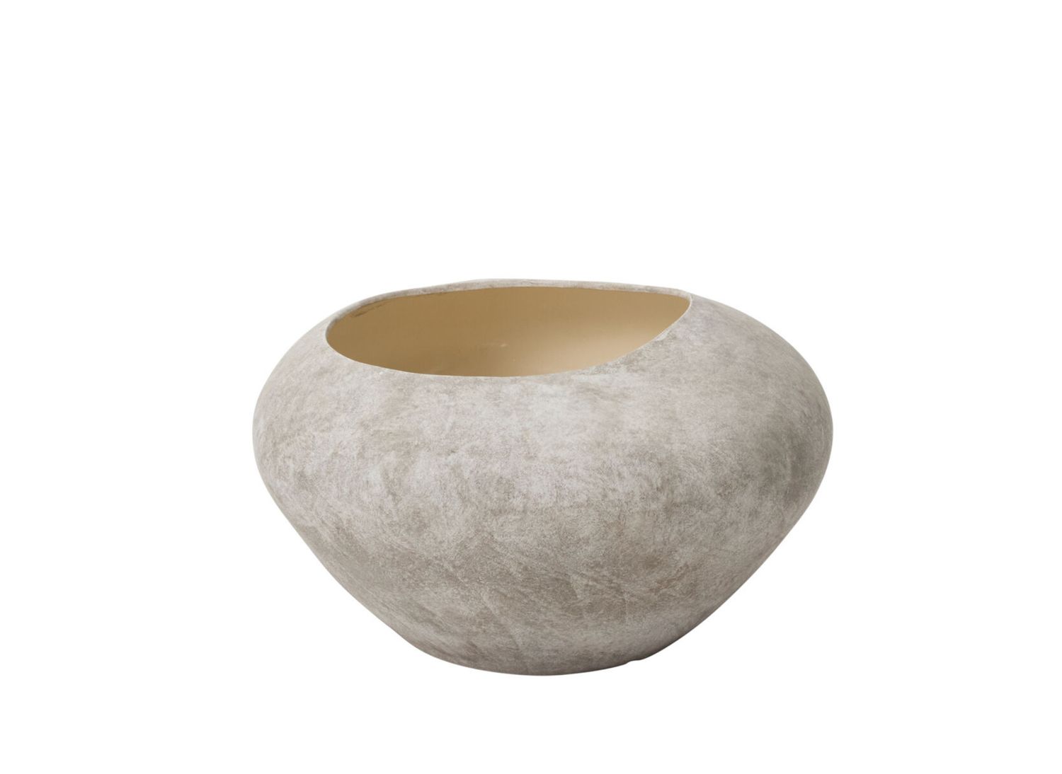 13”H X 23” GREY CERAMIC ANGELOU PLANTER
