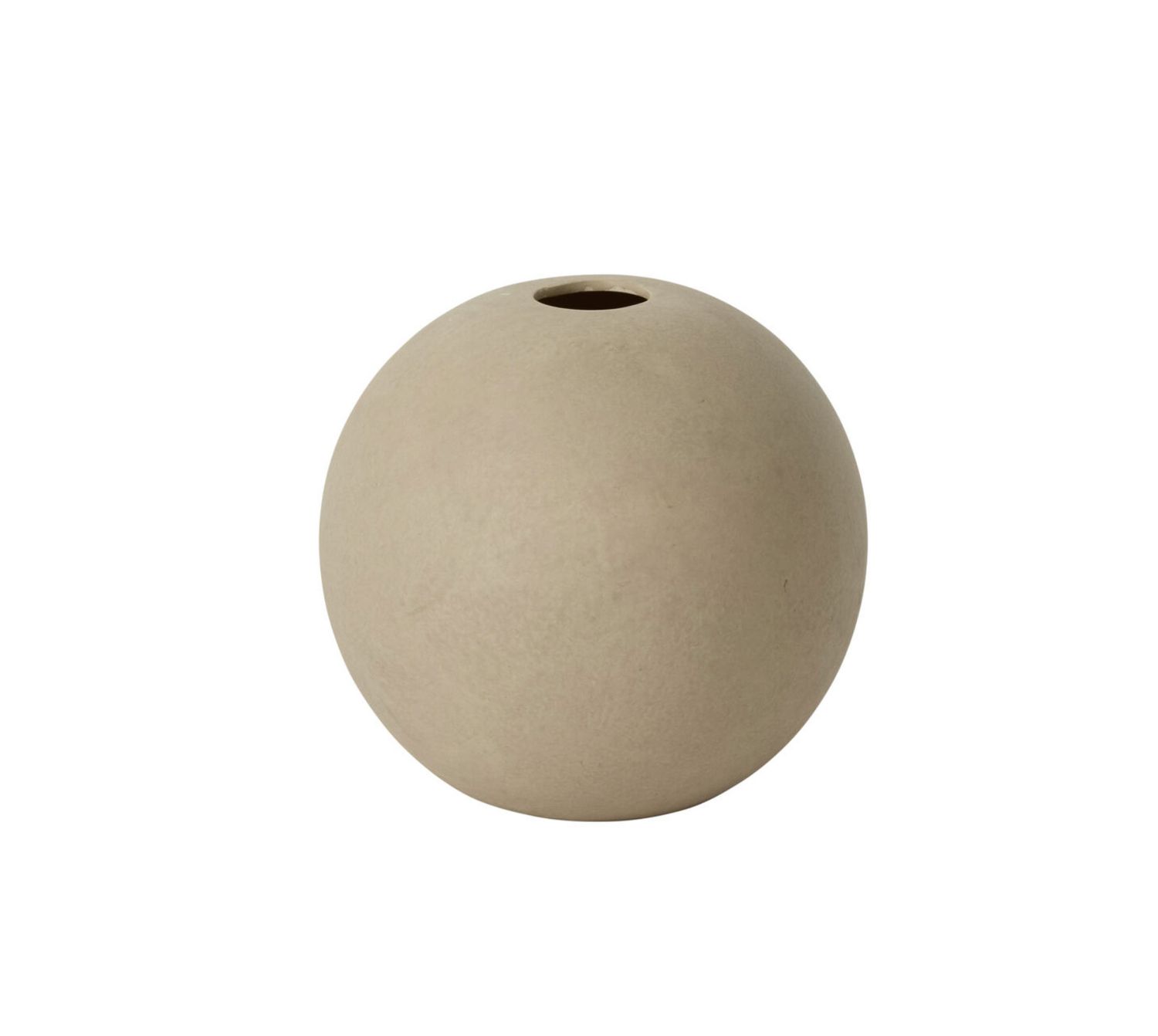 7.5”H X 8.75” TAN CERAMIC OVO VASE
