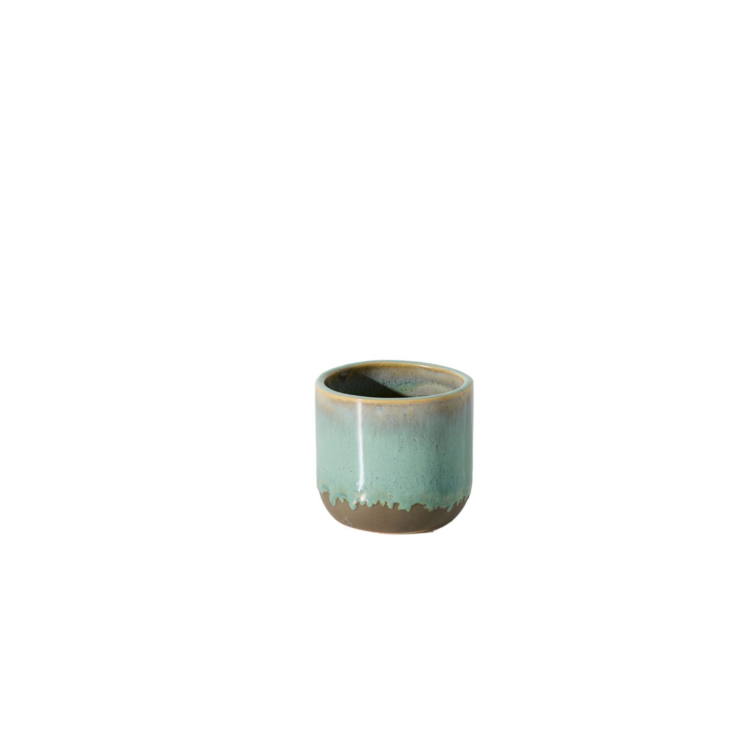 GREEN CERAMIC CARIBE POT, Size: 3"h x 3.5" (sku 97349 pk48)