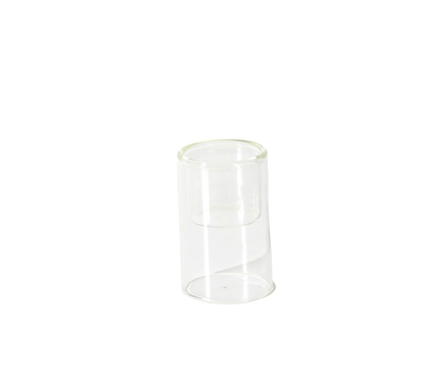GLASS INSET CANDLEHOLDER, Size: 3.75"H X 2.5" (SKU 31035 PK48)
