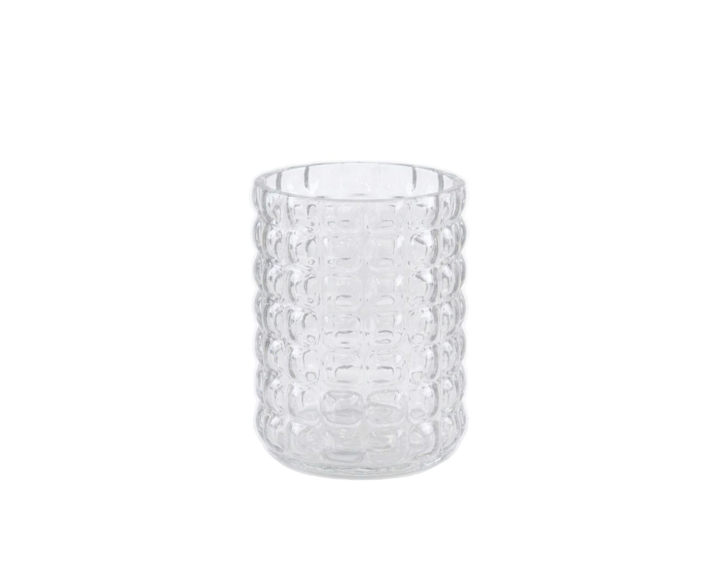BUBBLE GLASS CYLINDER VASE, Size: 5"H X 4.35" (SKU 18-0834 PK24)