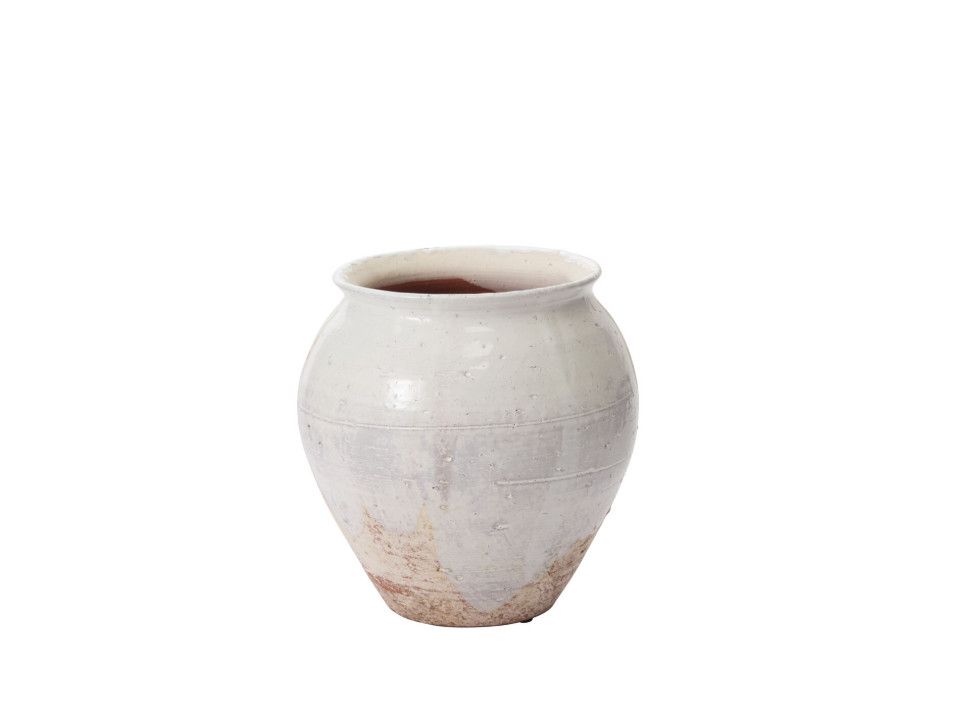 IVORY OFF-WHITE CERAMIC ARTHUR VASE, Size: 9.25"H X 9" (SKU 98245 PK1)