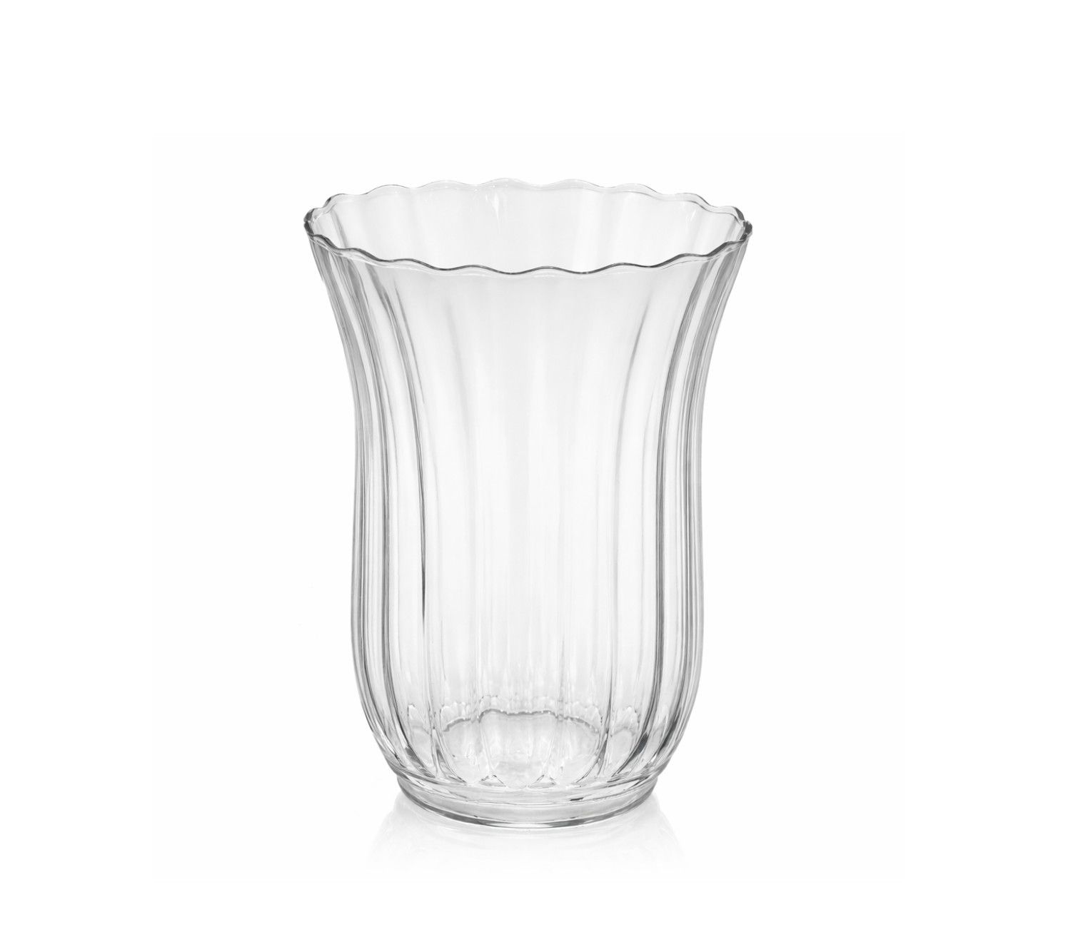 CLEAR GLASS STYLE LINE VASE, Size: 6"H X 4.25" (SKU-QG40075) (PK 24)