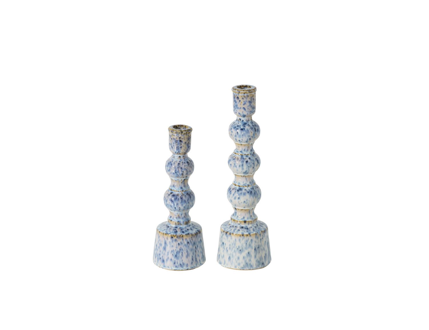 BLUE AND WHITE CERAMIC DAGNY CANDLEHOLDER