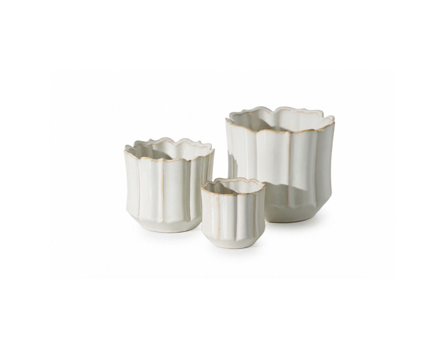 OFF WHITE CERAMIC EVERLEAF POT VASE