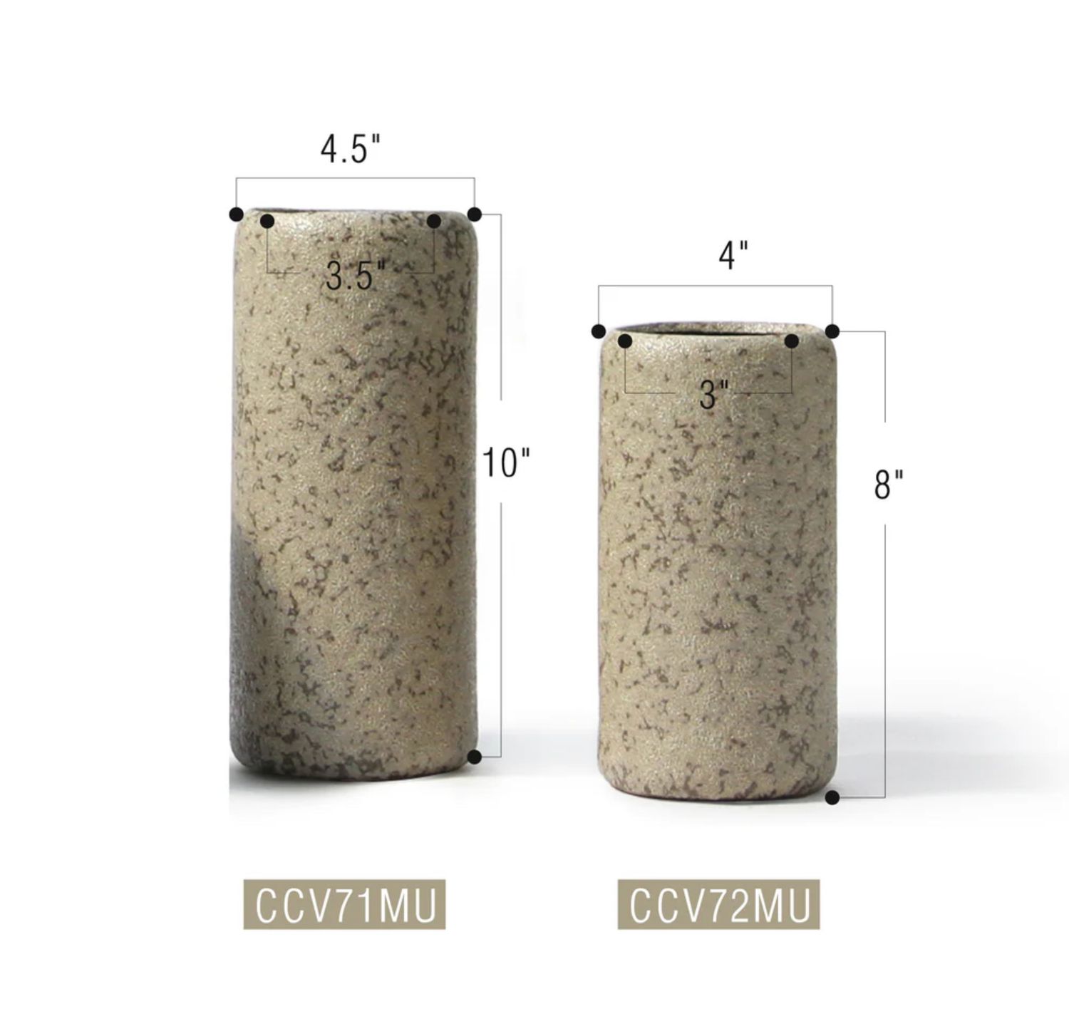 MUD IVORY CERAMIC EARHTEN CURVE CYLINDER VASE
