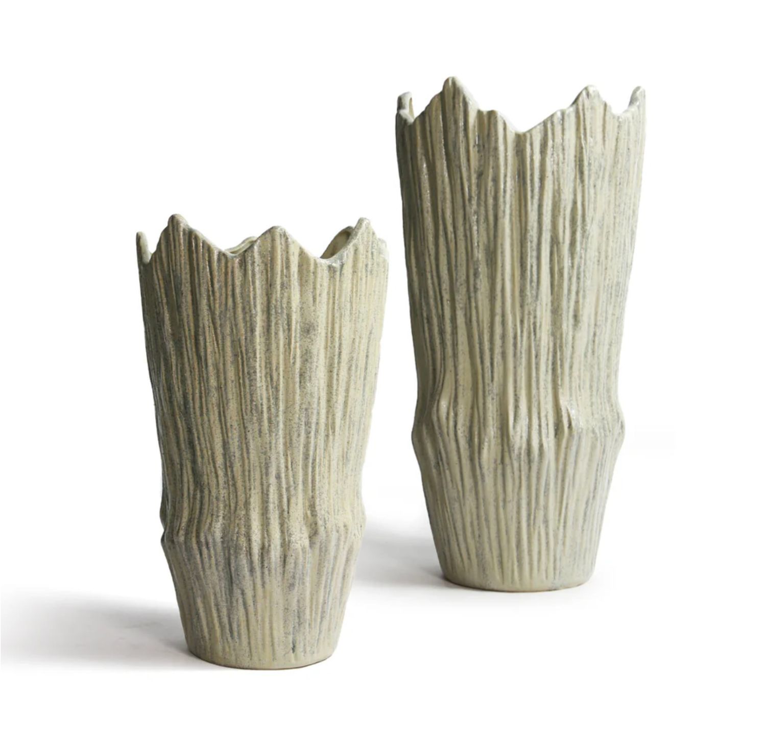 BEIGE IVORY CERAMIC CRESTLINE VASE