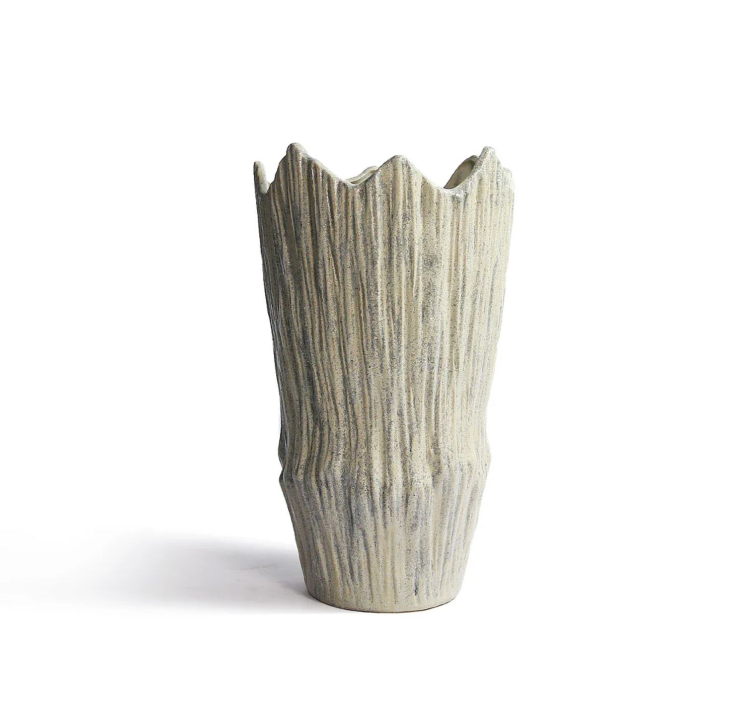 BEIGE IVORY CERAMIC CRESTLINE VASE, Size: 16.5"H X 9.5" X 9.75" SKU-CCV81 (PK2)