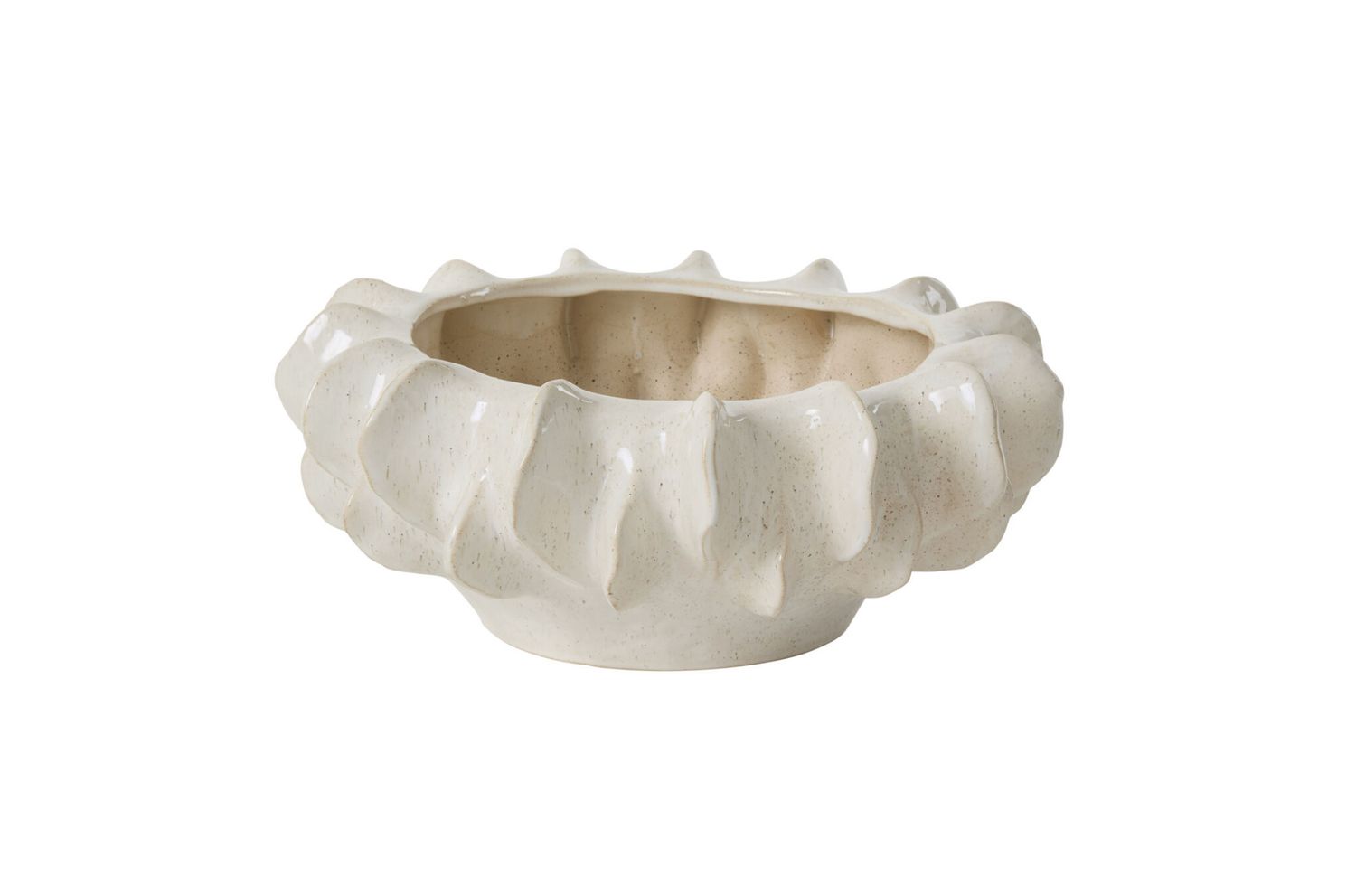 6”H X 15” OFF WHITE IVORY CERAMIC ISANDRO BOWL
