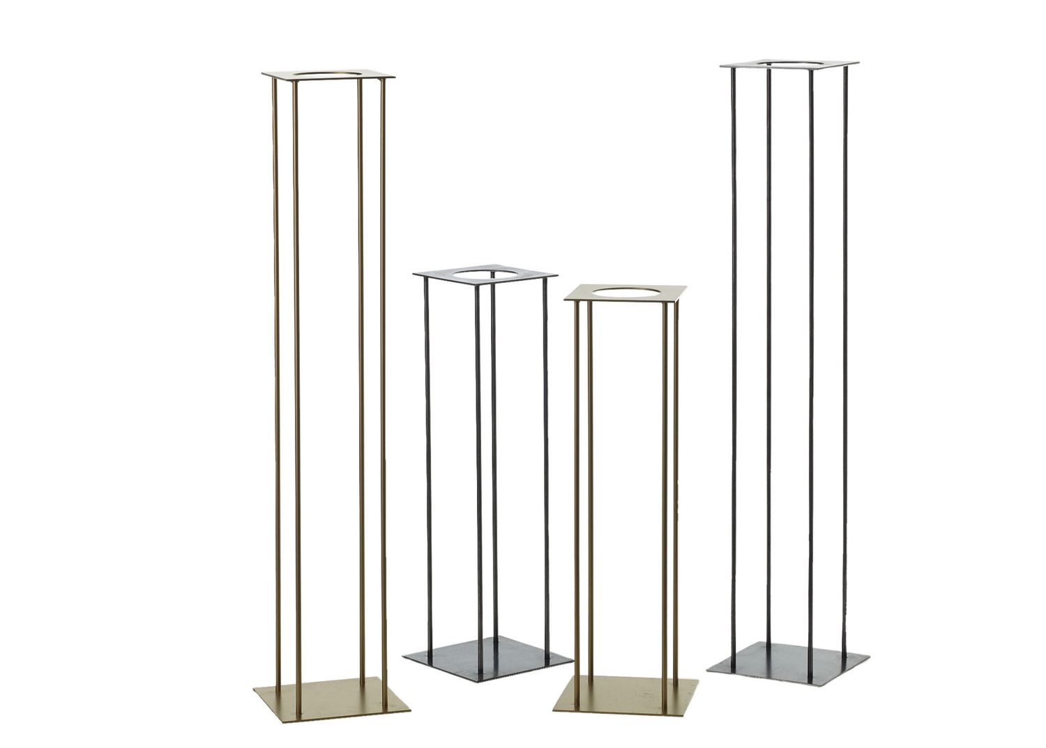 METAL HARLOW PEDESTAL STANDS (GOLD &amp; DARK GREY/SILVER)
