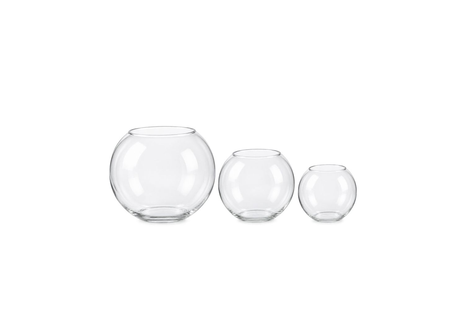 Clear Glass Fish / Bubble Bowl Vases