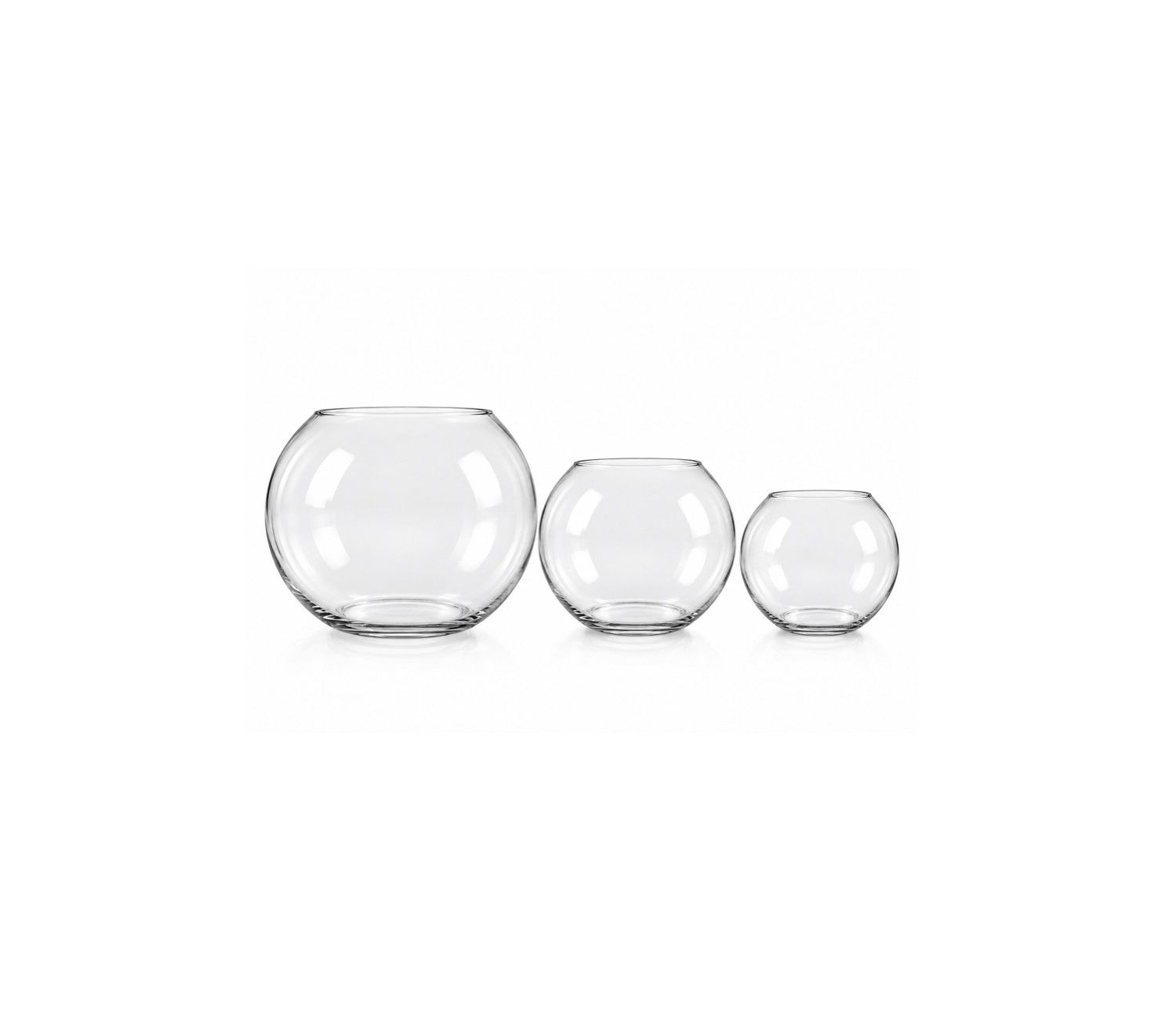 CLEAR GLASS FISH / BUBBLE BOWL VASES