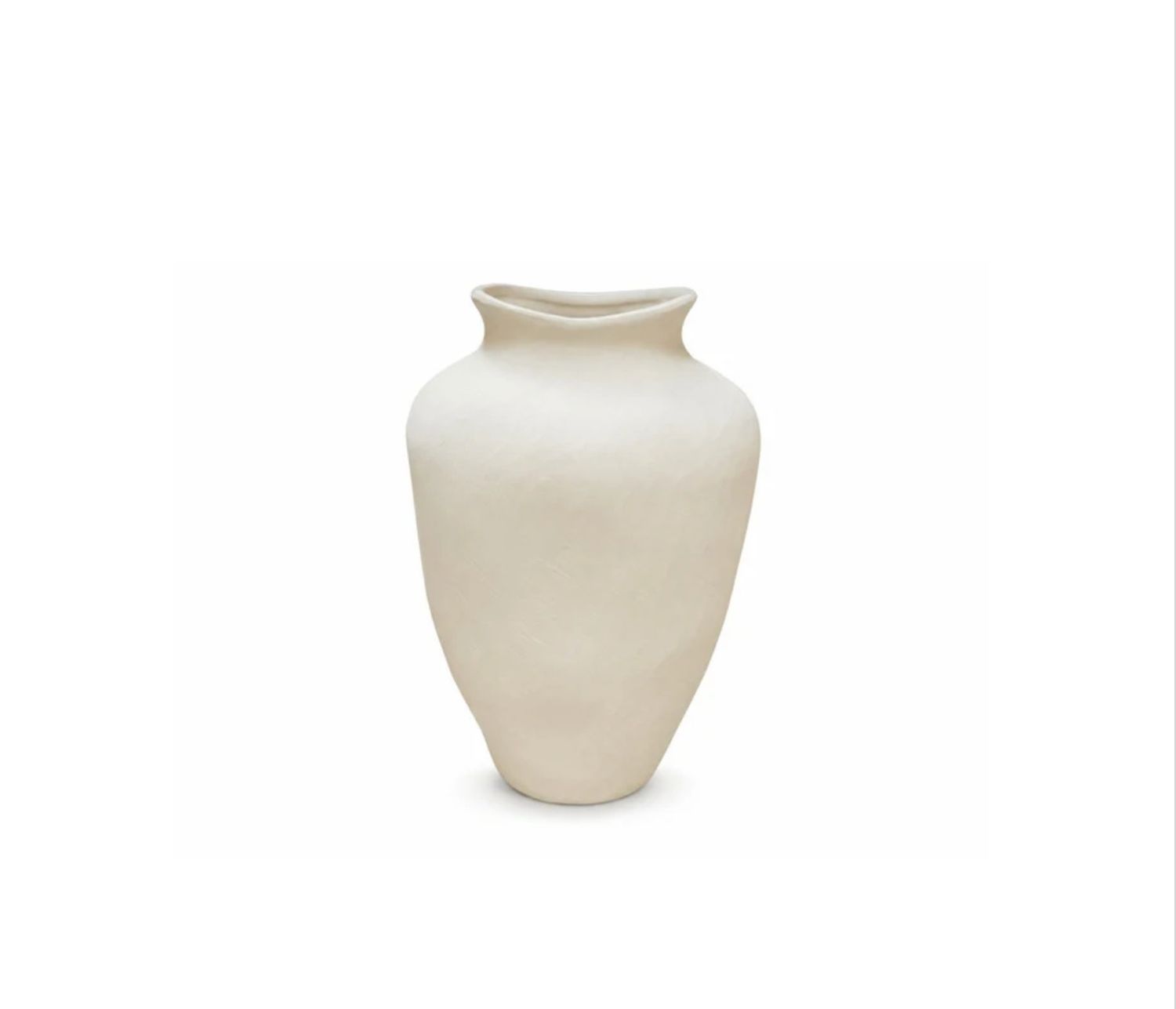 9.75"h x 6.25" OFF-WHITE CERAMIC URN VASE