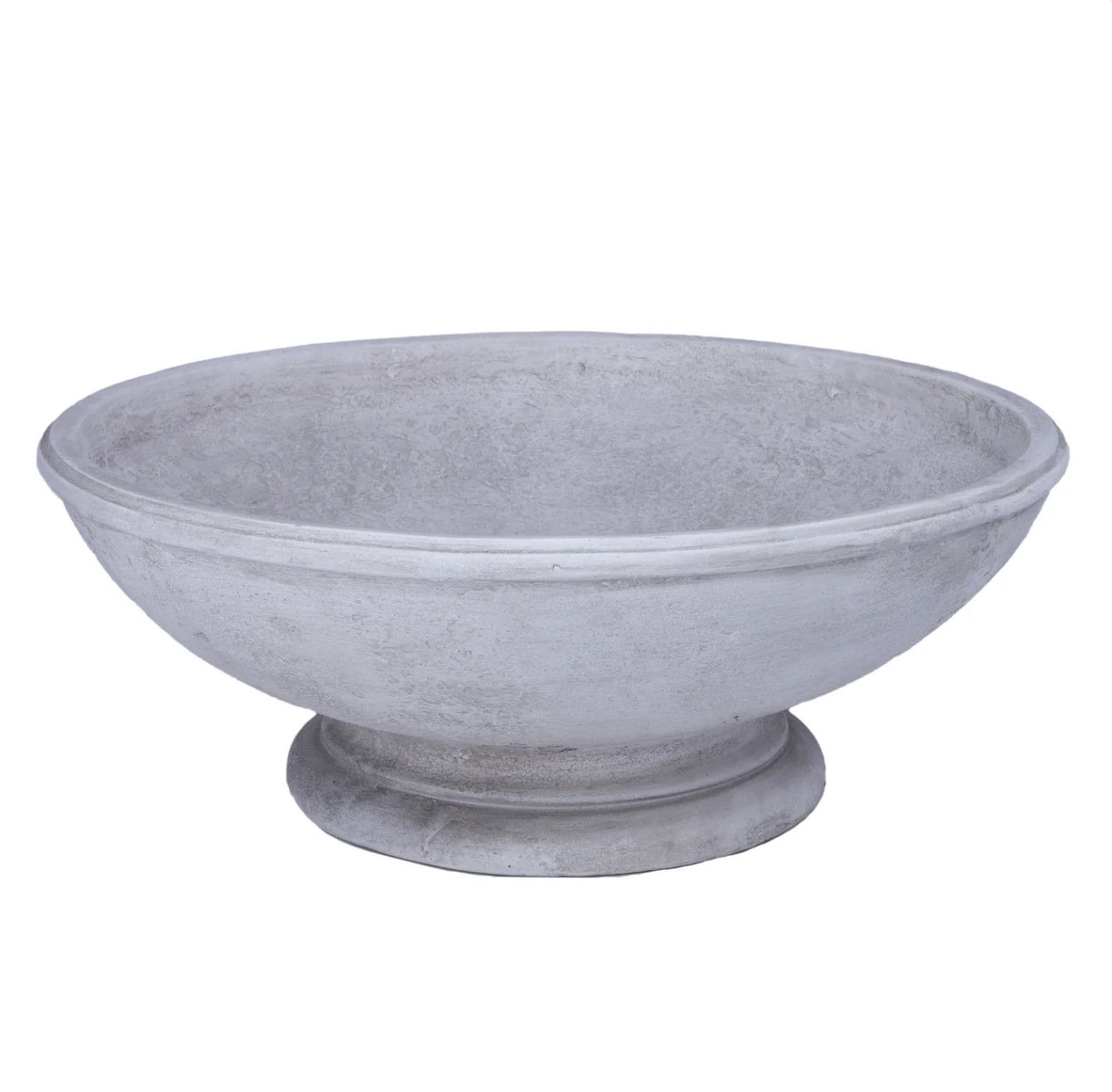 7.75"h x 20" GRAY FIBEGLASS PLANTER COMPOTE BOWL