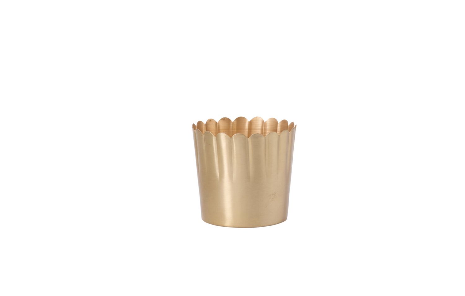 GOLD METAL SCALLOP DELICATA POT, Size: 5"h x 5.5" sku 18940 (pk24)