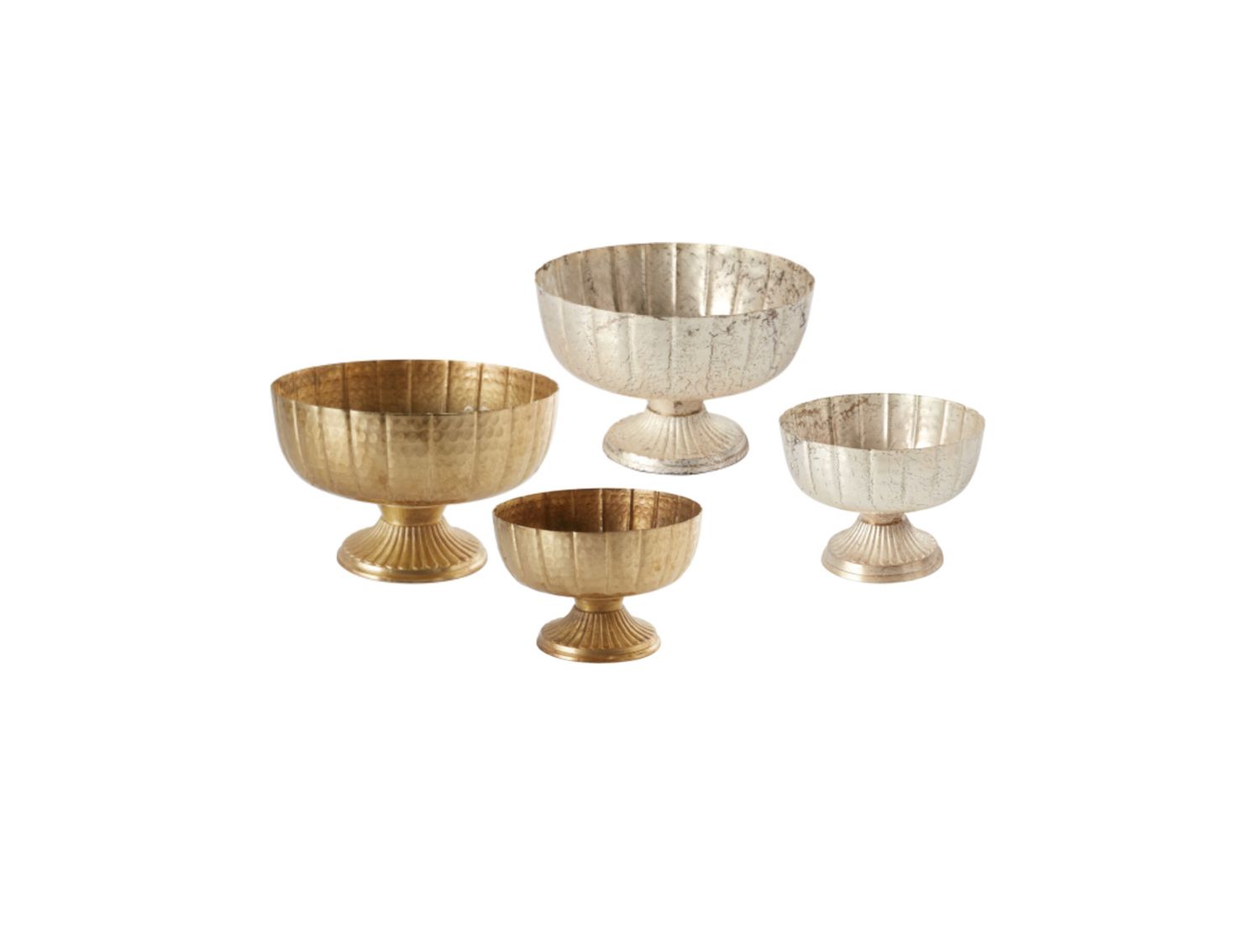 LITA METAL COMPOTE PEDESTAL VASE