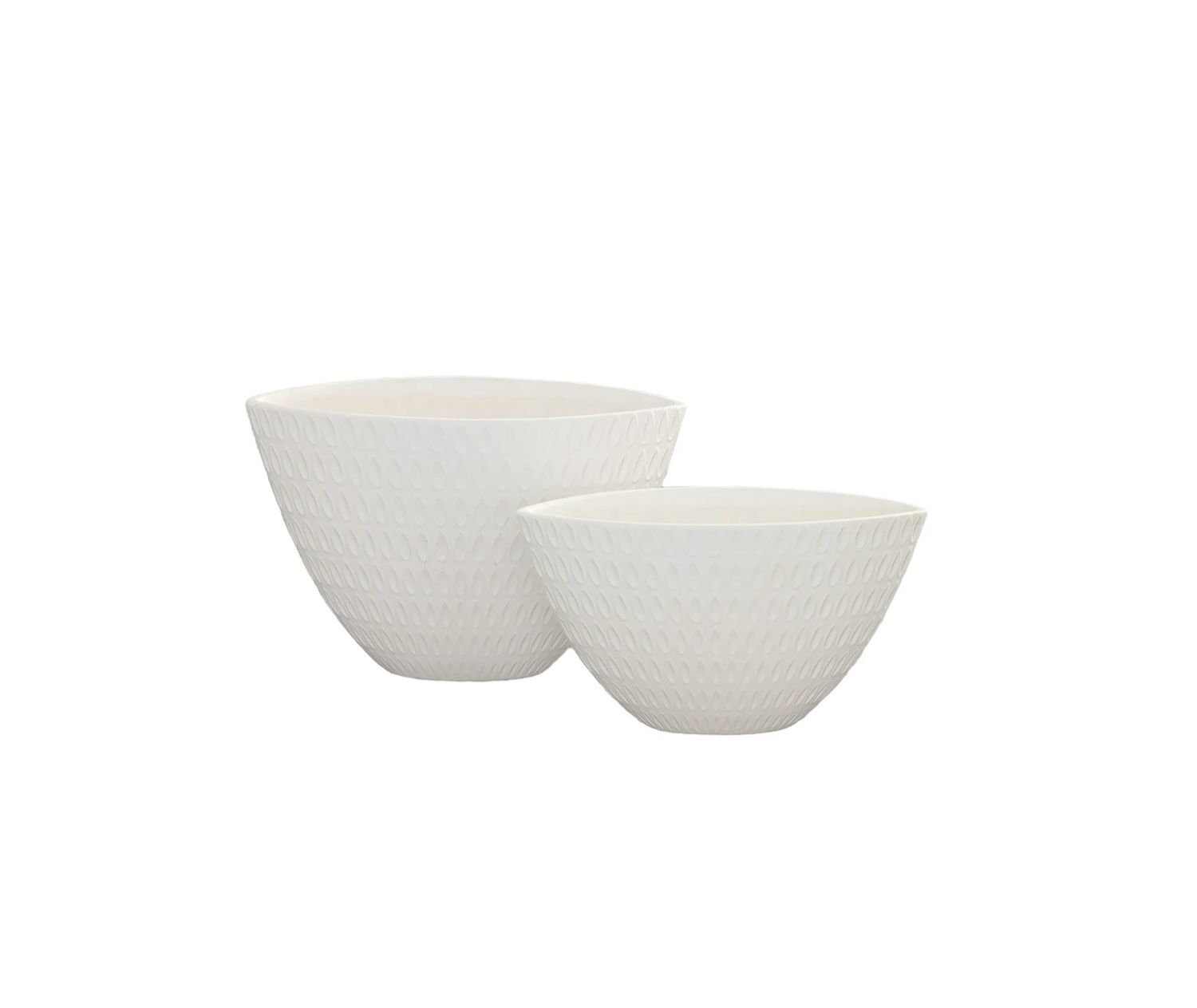 MATTE WHITE CERAMIC ELLIPTICAL EYE BOAT VASE