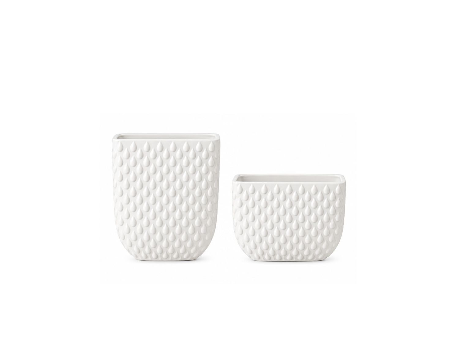 MATTE WHITE CERAMIC DROPLET VASE